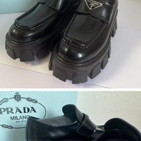 Prada Black Chunky Loafers - Picture 1 of 2